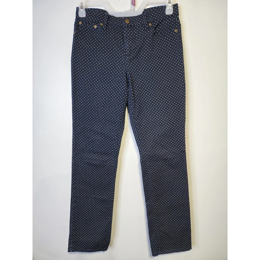 Lauren Ralph Lauren Jeans Co. LRL Womans Size 4 Navy Polka Dot Slimming Jeans